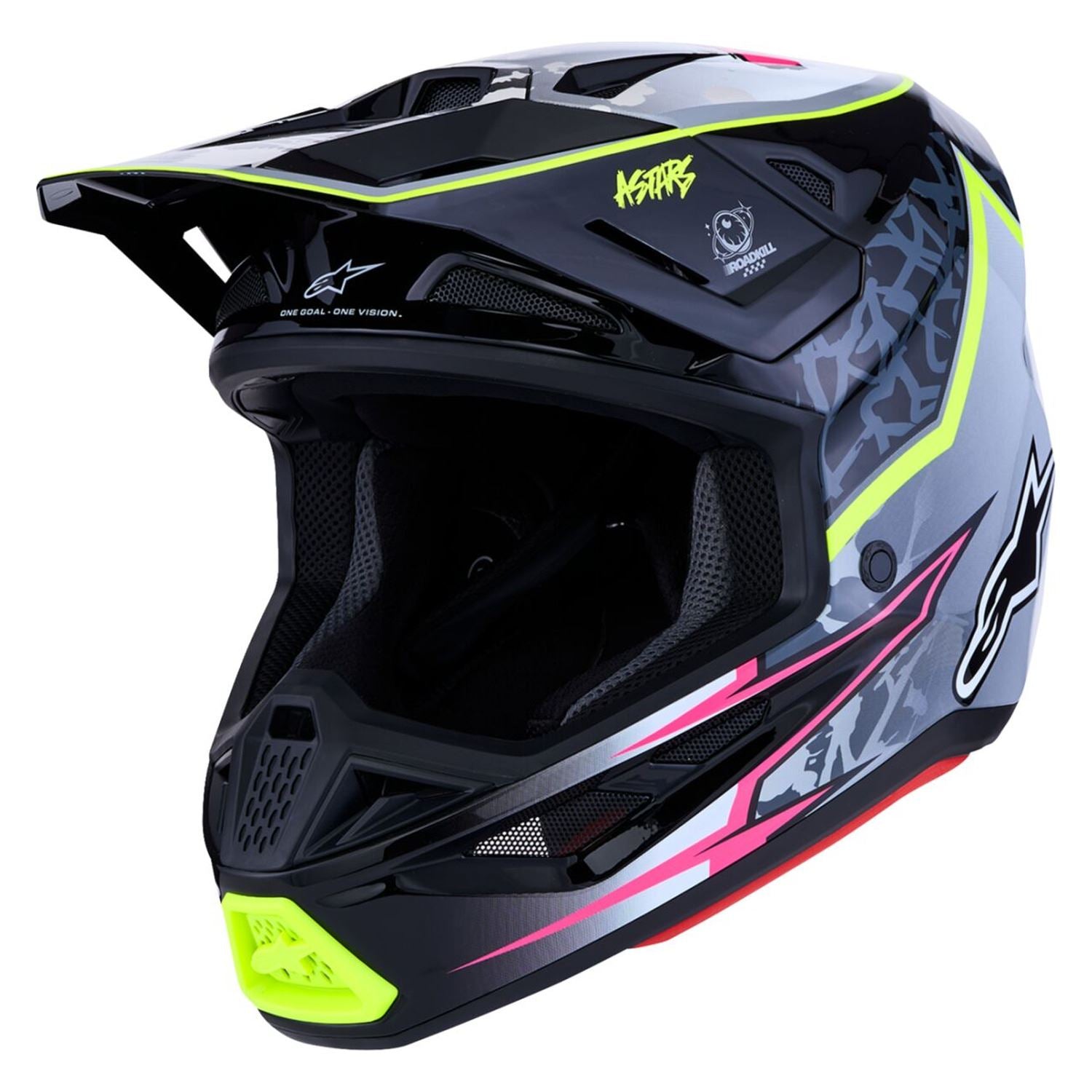 Alpinestars 2027 S-M7 Blaster MX Helmet Black Grey Yellow Fluo